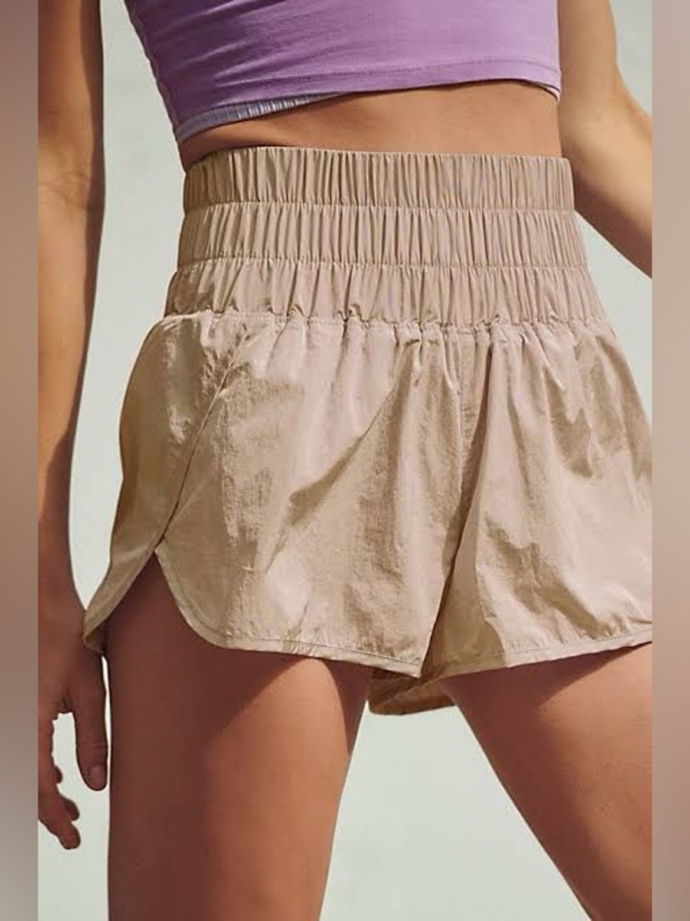 Free People Movement The Way Home Shorts Taupe Medium